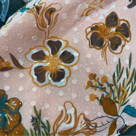 Joie Boho Floral Ruffle V-Neck Peasant Sleeve Chiffon Blouse Top Sz S - Picture 9 of 12